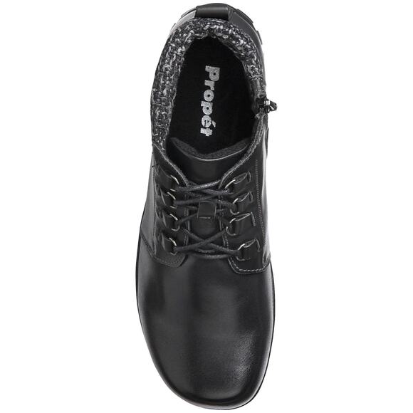 Propet Women Ankle Chukka Booties Delaney Size US 8W Black Leather - Picture 5 of 6